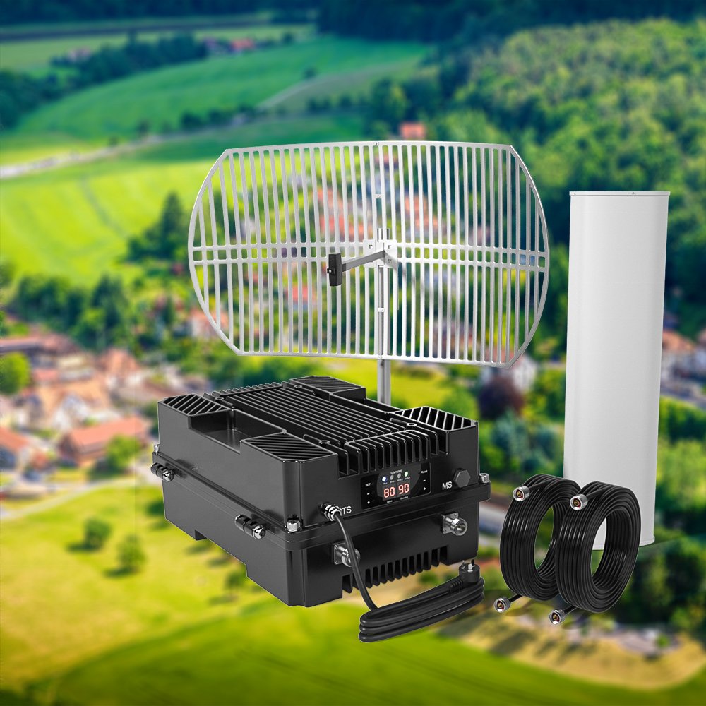 Goboost 1KM 10KM Outdoor repeater 900 1800 2100 MHz 2G 3G 4G 33dBm Island Booster 2W Engineering Use B1 3 B8 Amplifier